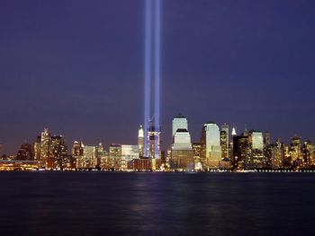 World Trade Center Memorial Light Beams

