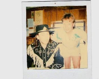 Orvil hangin' out with Stevie Ray Vaughan 1986
