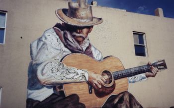 Willy Matthews mural of me alongside his studio in Lodo in Downtown Denver
