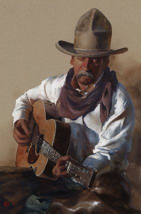 Willy Matthews painting of me titled "A Fine Old Martin:. The original hangs just inside the entrance to the Martin Guitar factory in Nazareth PA. I'm playing a slot head double O.
