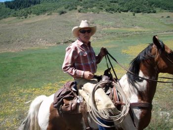 Ridin' the high country near Chama, NM on a good horse. August 2010
