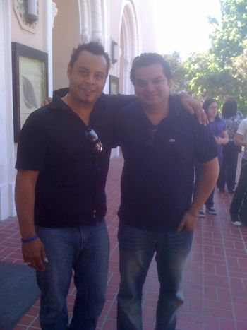 With Mario Reyes of the Gipsy Kings after we both did a clinic for the music dept. at Glendale City College

