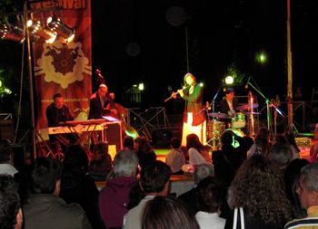 Playing at an outdoor music festival in San Marco in Lamis, Italy
