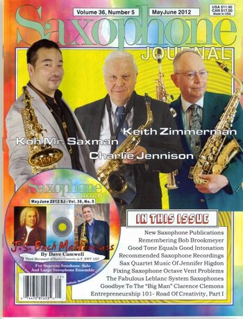 Sax Journal Cover May/June 2012
