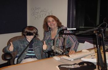 Alex in the studio with Kathy O'Connell of Kids Corner at WXPN Studios in Philadelphia.  My head is spinning these days...how did we go so quickly from this.........
