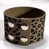 Leopard Leather Embossed Cuff Bracelet - 2" width