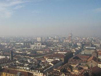a shot of Torino from the top of the Cinema Museum Tower
