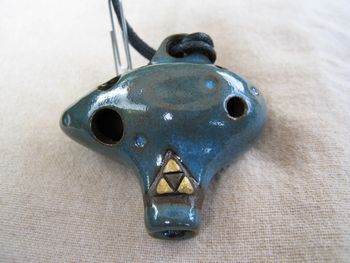 New tiny Clayzeness Zelda Ocarina!!! - That is a REGULAR size paper clip for comparison purposes!
