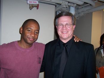 Branford Marsalis and Ray Reach backstage at the Alys Stephens Center
