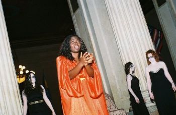 Kristin Williams, Taylor Johnson, Danielle Gillespie, and Christina Goyne perform Troiades in Philly, 2006
