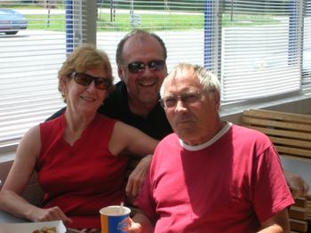 A chance meeting of friends at the DQ in Monterey, TN....Ruth (Uplegger) Smith, Tom Dalton and Jack Smith
