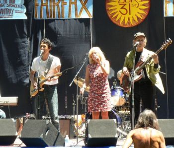 Rancho All-Stars at Fairfax Festival. (Mike Duke, Takezo, Angela Strehli, Terry Baker, Sam Page)

