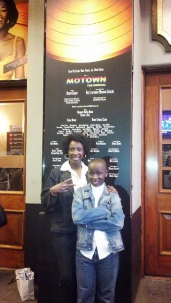 Landon (The youngest son) and I enjoing the Big Apple! "Motown on Broadway"
