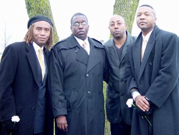 BROTHERS -  Chazz Dixon, Jeff (PB) Muhammad, Deonte Baldwin & Gary Brown paying our last respect to PB's mom, Mrs Mosley.
