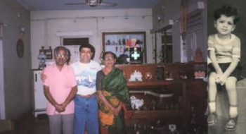 5 year old E N O O on the right & again after 25 years meets Inspirational VEENA Teacher in CHENNAI, INDIA
