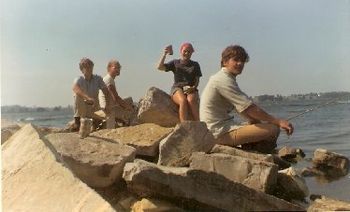 L-R Steve, Bill, Cousin Karen & Kully at Millsite Lake as teenagers in the late 60's.
