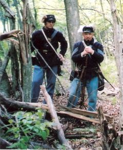 Pvt. Kyle Nobels & Sergeant Tom Nobles, Company I, 42nd Pennsylvania Volunteer Infantry; e-mail:  nogreen3@yahoo.com
