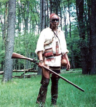 Bold Wolf was a vicious Ottawa chief who brutally murdered Will Cutler's father.  Below, Brett Meoisko portrays an Eastern Indian warrior like those who spread terror in AMBUSH.
