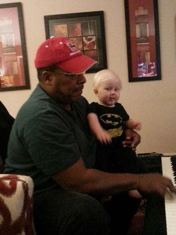 Al & Max hanging out playing some piano
