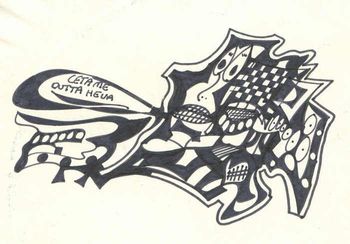 Ocasek Doodle Nantuckett '76 paper plate
