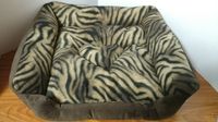 PB#803 Brown Bonded Suede/Tiger Print Fleece Interior