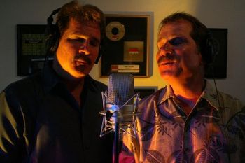 The Lorenzi Brothers (Bruce & Brian) recording vocals @ Rave Song Records
