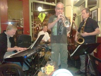 Playing with the Donavan-Muradian Quintet at Busters in 2011 - Jeff Donavan (d), Kai Palmer (t), Larry Muradian (b) and Chuck Manning (s)
