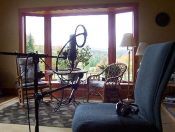 Recording area for Acoustic Harmony Presents, affectionately known as "Dragonfly Studio"!

