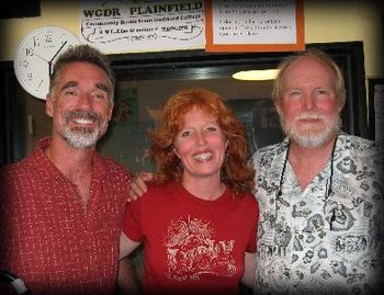 Here's Mark (far right) with Lisa Furman and Chris Teskey after their on air interview and performance