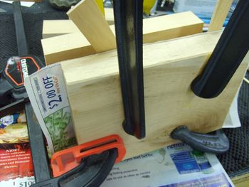 Again, the pieces are glued, clamped, and left to cure.....
