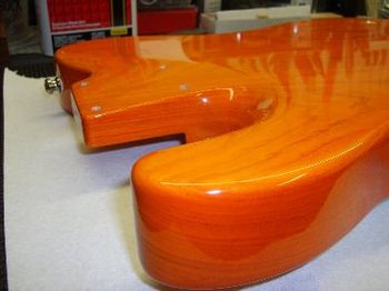 After the clear lacquer has cured, it's color-sanded and buffed to a high gloss
