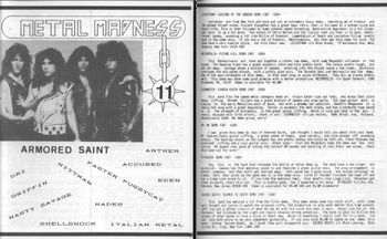Metal Madness #11 1987
Albuquerque, NM USA
Scott Heller - Editor
