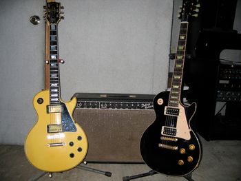 78 Les Paul Custom, Original 65 "blackface" Deluxe Reverb and Les Paul Classic
