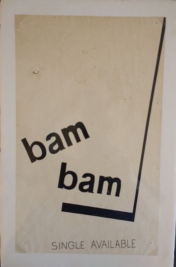 Bam Bam - Villains (also wear white). ad from 1984. design by Daryl Gillen
