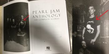 Matt Cameron wears Tina Bell shirt on   Pearl Jam Anthology inner sleeve pic
