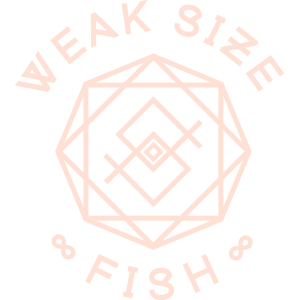 weak size fish hexagon logo