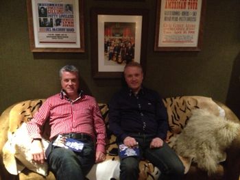 Carl and Colin backstage in their dressing room at the Grand Ole Opry.
