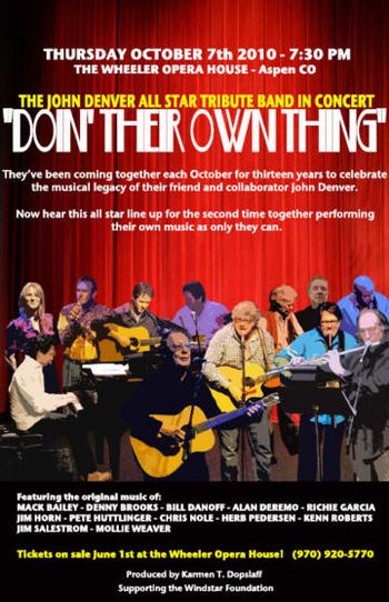Poster for "Doin' Their Own Thing" where cast performs personal songs.
