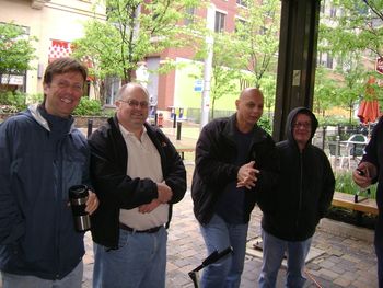 Steve, John, Rick & Tim 13th Annual MCCH-Shelter Walk N Roll Rockville Town Center It was a cold Rainy Sunday in May!:) The 1st year it rained! 5/3/09
