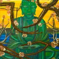 "Buddha - Peace Among Chaos" - 30" X 40" CANVAS PRINT .75" WRAPPED EDGE