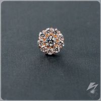 Miro 18k Rose Gold with CZ Threadless End 