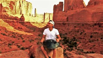 In Arches National Park prior to concert in Moab, Utah
