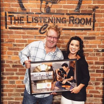 My wife threw a Surprise Gold Record Party for my song "DROP" on the Gary Allan record.
