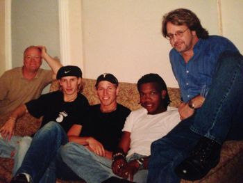 A little Throwback pic to when we were recording the "Talk Show Circuit" cd. My pals Steve Griffith , Lonnie and Chad Chapin and Michael Tait helping in the writing and recording...

