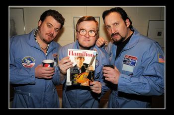 Yes, The Trailer Park Boys holding Hamilton Magazine with Steve Strongman on the cover.
