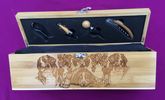 Laser Engraved Bamboo Wine Box with Tools- BMD