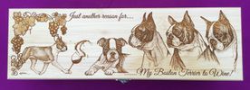 Laser Engraved Bamboo Wine Box with Tools- Boston Terrier