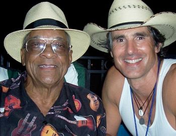 Backstage with Hubert Sumlin at the Riverfront Blues Festival
