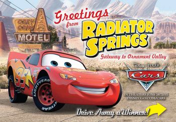 CARS 2 Postcard - Front
