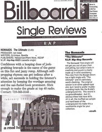 2 Nomaad reviews Billboard mag. 1995 & Flavor mag 1995 In this photo:
